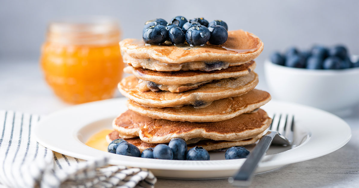 Pancake senza zucchero ai mirtilli
