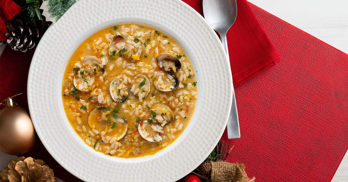 Minestra di riso e vongole